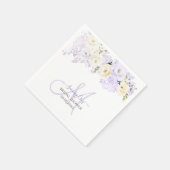 Serviette En Papier PixDezines Elégant Roses de crème Hyde violet (Coin)
