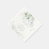 Serviette En Papier PixDezines Faux Gold Aquarelle Mariage Eucalyptus (Coin)