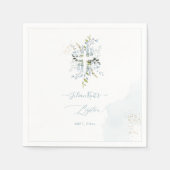Serviette En Papier PixDezines H2 Dusty Blue Eucalyptus Baptême (Devant)