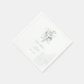 Serviette En Papier PixDezines H2 Dusty Blue Eucalyptus Baptême (Coin)