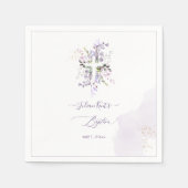Serviette En Papier PixDezines H2 Lilac Purple Eucalyptus Baptême (Devant)