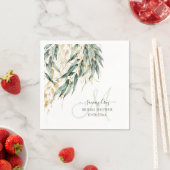 Serviette En Papier PixDezines H2 Monogramme d'eucalyptus de saule rus (En situation)