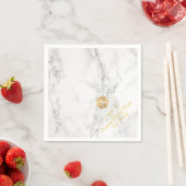 Serviette En Papier PixDezines Marble+Honeycomb, Faux Gold Mitzvah (En situation)