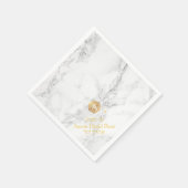 Serviette En Papier PixDezines Marble+Honeycomb, Faux Gold Mitzvah (Coin)