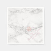 Serviette En Papier PixDezines Marble+Honeypeb, Blush Pink Mitzvah (Devant)