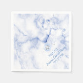 Serviette En Papier PixDezines Marbre Bleu+Peigne, Mitzvah (Devant)