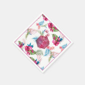 Serviette En Papier PixDezines Orchidée Isle, Orchidée rose + Feuillag (Coin)