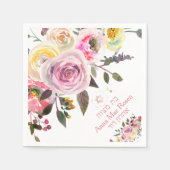 Serviette En Papier PixDezines Roses Pastel, Blush Pink Mitzvah (Devant)