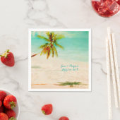 Serviette En Papier PixDezines Vintage Tropical Beach (En situation)
