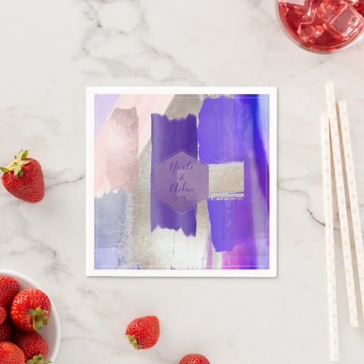 Serviette En Papier PixDezines Violet violet Mariage bloc couleur viol (En situation)