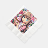 Serviette En Papier Pixel Art Girl's Pink Birthday Party (Coin)