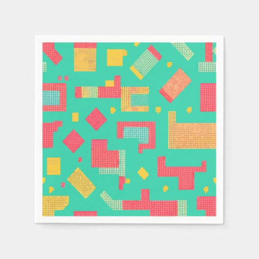 Serviette En Papier Pixel numérique (Devant)