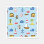 Serviette En Papier Pixel Sea Art Motif (Devant)