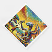Serviette En Papier pixelated image of a dragon trainer (Coin)