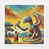 Serviette En Papier pixelated image of a dragon trainer (Devant)