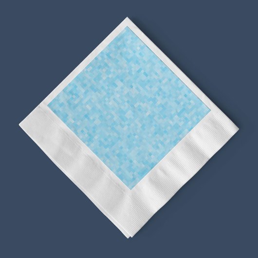 Serviette En Papier Pixellisation Mosaïque Bleue