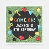 Serviette En Papier Pixels Arcade Niveau supérieur Anniversaire de enf (Devant)