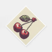 Serviette En Papier Pixels cerisiers (Coin)