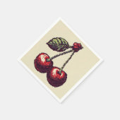 Serviette En Papier Pixels cerisiers (Coin)