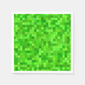 Serviette En Papier Pixels verts fête d'anniversaire (Devant)