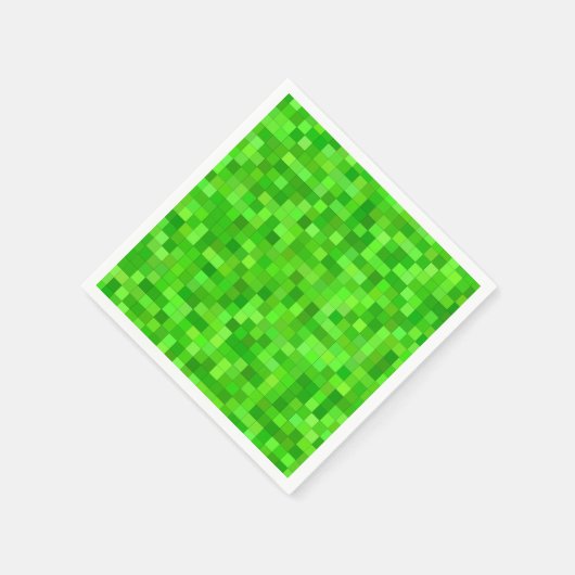 Serviette En Papier Pixels verts fête d'anniversaire (Coin)