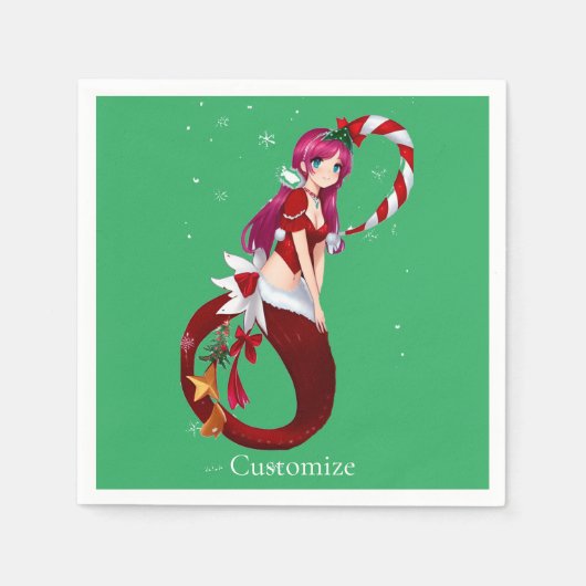 Serviette En Papier Pixie de Noël Mermaid Thunder_Cove (Devant)