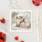 Serviette En Papier Pixie Fairy Jouer une harpe (En situation)