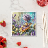 Serviette En Papier Pixie Fairy sur un tournesol (En situation)
