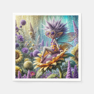Serviette En Papier Pixie Fairy sur un tournesol