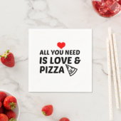 SERVIETTE EN PAPIER PIZA ET AMOUR (En situation)