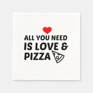 SERVIETTE EN PAPIER PIZA ET AMOUR