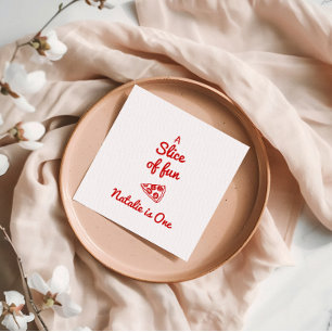 Serviette En Papier Pizza 1ère Main Tirée Slice Of Fun Birthday Party