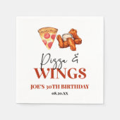 Serviette En Papier Pizza and Wings Birthday Party (Devant)