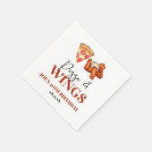 Serviette En Papier Pizza and Wings Birthday Party (Coin)