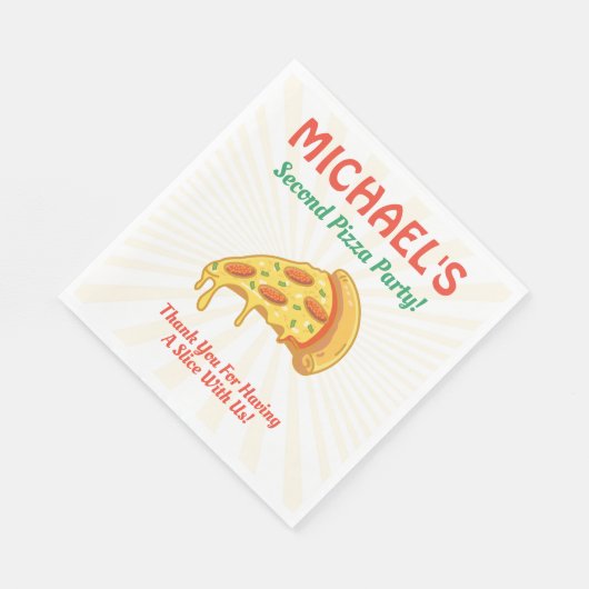 Serviette En Papier Pizza Anniversaire (Coin)