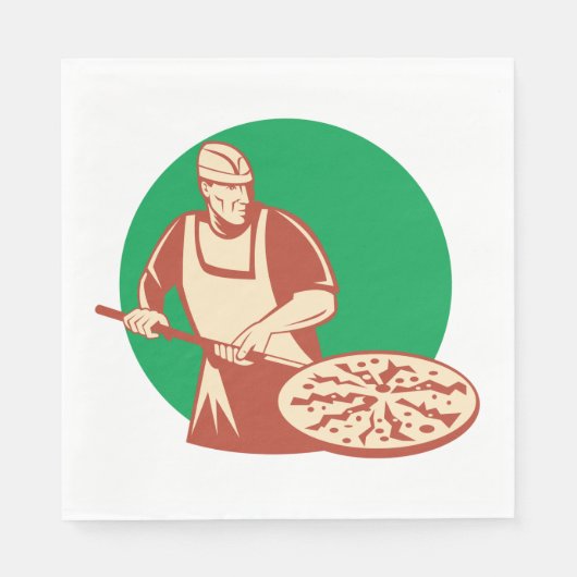 Serviette En Papier Pizza Baker Napkins (Devant)