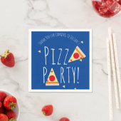 Serviette En Papier Pizza Bold Party d'anniversaire Restaurant Bleu (En situation)