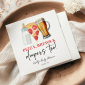 Serviette En Papier Pizza Brews et Diapers aussi ! Baby shower