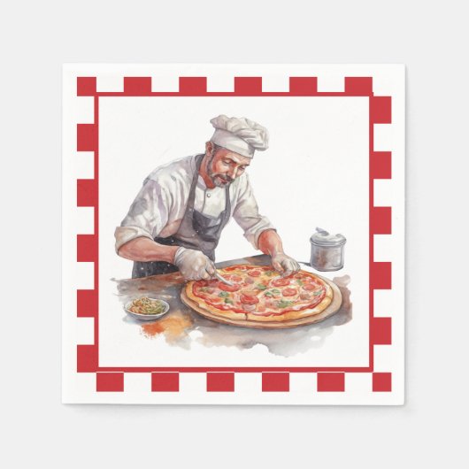 Serviette En Papier pizza cool (Devant)