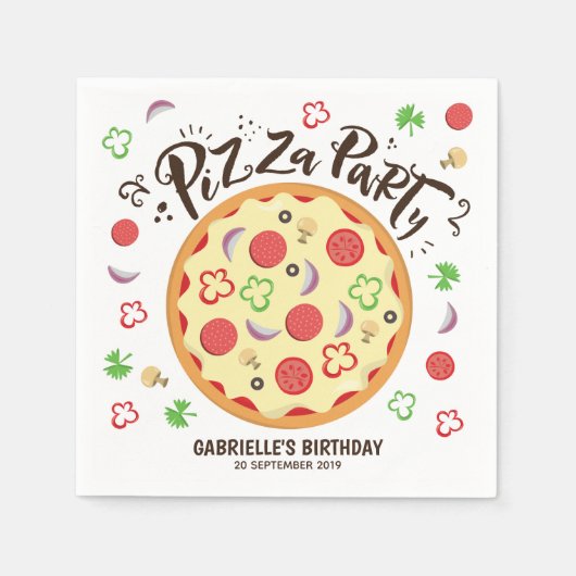 Serviette En Papier Pizza De Style Moderne (Devant)