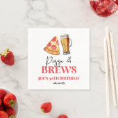 Serviette En Papier Pizza et brasse Bière Verre fête d'anniversaire (En situation)