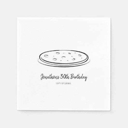 Serviette En Papier Pizza fête d'anniversaire Napkin (Devant)