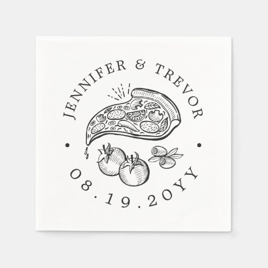 Serviette En Papier Pizza Gastronomique À Thème | Serviettes de table (Devant)