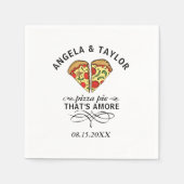 Serviette En Papier Pizza Love Mariage tendance Monogramme Date (Devant)
