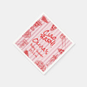 Serviette En Papier Pizza Main tiré rouge violet Baby shower Ciao Napk (Coin)