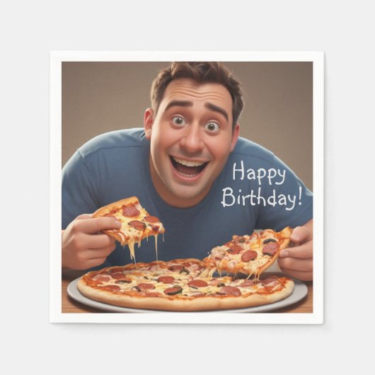 Serviette En Papier Pizza Man (Devant)