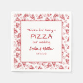 Serviette En Papier Pizza mariage Après La Fête Rouge Italien Main Tir (Devant)