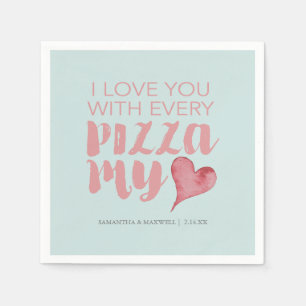 Serviette En Papier Pizza Mon Cœur Thème de la Saint-Valentin
