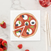 Serviette En Papier Pizza Mozzarella aux Tomates et Basilic (En situation)