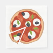 Serviette En Papier Pizza Mozzarella aux Tomates et Basilic (Devant)